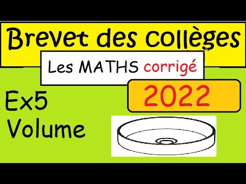 DNB- Brevet des collèges 2022- Corrigé Maths ex5 volume