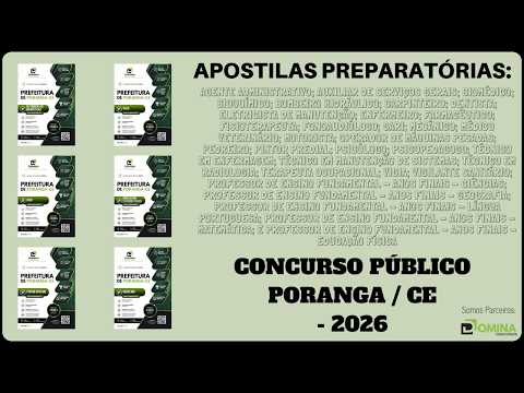 Apostilas Concurso Prefeitura Municipal de Poranga / CE - 2026, Diversos Cargos