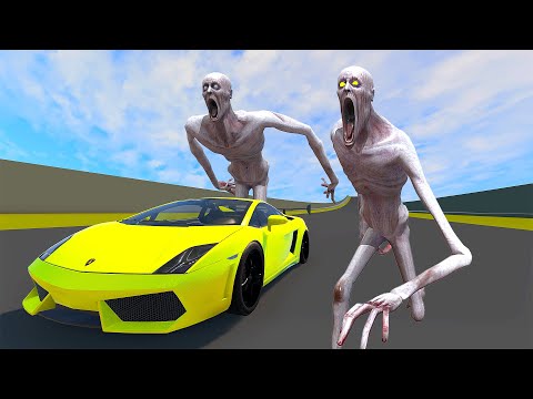 Escape by Car from The Shy Guy (SCP 096) #3 - BeamNG.Drive