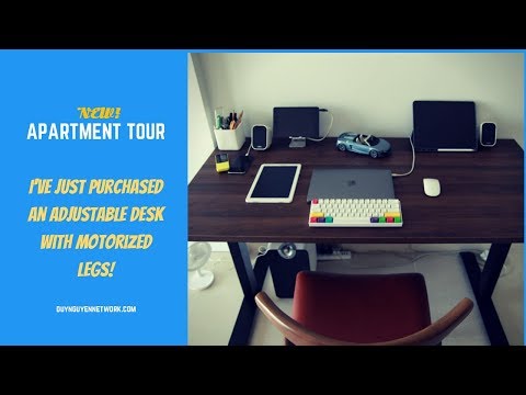 My dream desk setup -  I got a new standing desk with motorized legs and moved to a new apartment!