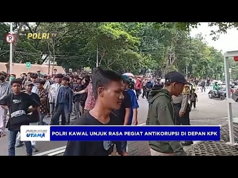 POLRI KAWAL PEGIAT ANTIKORUPSI SAMPAIKAN ASPIRASI DI DEPAN KPK