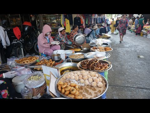 Morning Tumnob Market @Tuol Sangke - Many Fresh Fish, Vegetables, Crab & More Cooking Khmer Cake