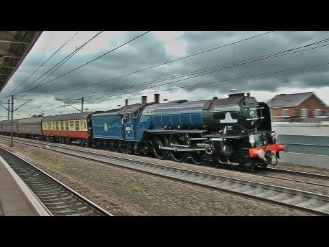 60163 Tornado whistles and races past Retford on 'The Cathedrals Express' - 03/07/13