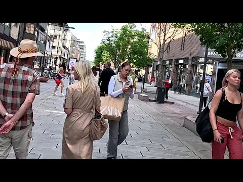 Lillestrøm Norway Summer Walking Tour 4K HDR 2024