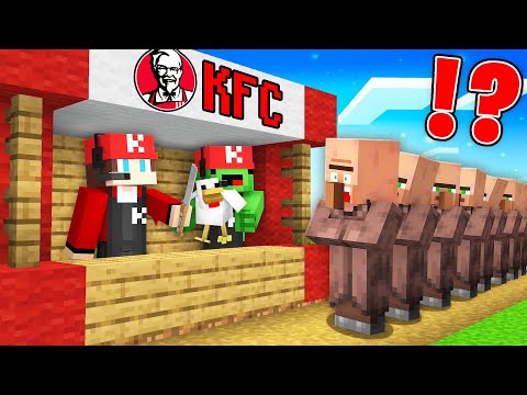 JJ and Mikey Surived 100 Days in KFC in Minecraft - Maizen
