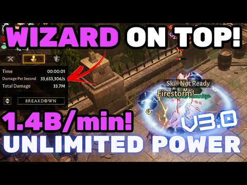UNLIMITED POWER v3.0! Wizard NEW TOP DPS Class?! 1.4B/Minute Build [Diablo Immortal]