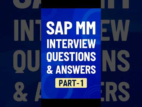 Sap MM Interview Questions & Answers Part - 1  #sapmm #sapsftraining #job #sapclasses #learn
