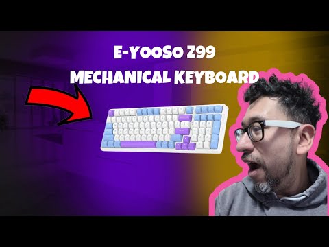 HUO JI Z-99 Wired Mechanical Keyboard, Creamy Sound, Hot Swappable Pre-lubed Linear Switches, Gasket Structure with Sound Dampening Foam, RGB Backlit, 99 Keys Custom Gaming Keyboard for PC/Mac,Black video review thumbnail