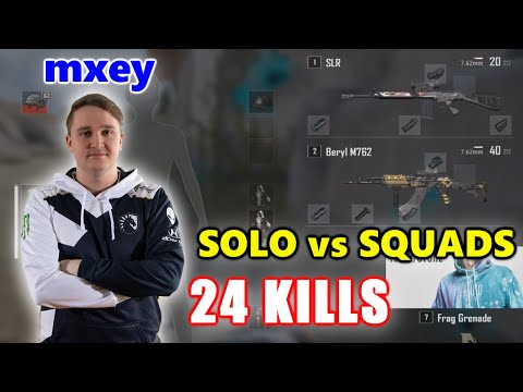 Team Liquid mxey - 24 KILLS - SOLO vs SQUADS - Beryl M762 + SLR - PUBG