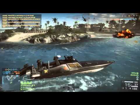 Battlefield 4 77 Kill Streak Attack Boat no death