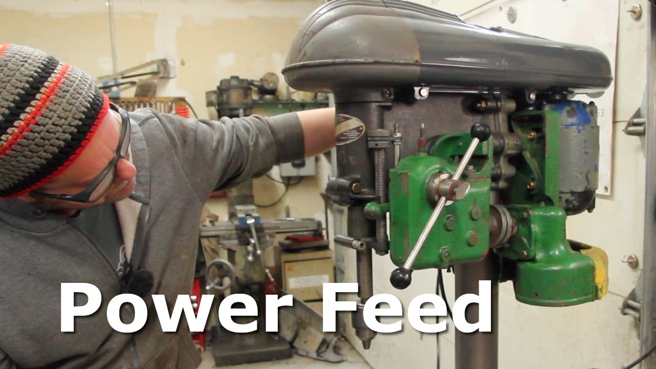 It Drills by Itself! Delta drill press power feed