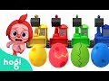 Colorful Excavators Coloring Cars More Learn Colors And Nursery Rhymes For Kids Hogi Pinkfong
