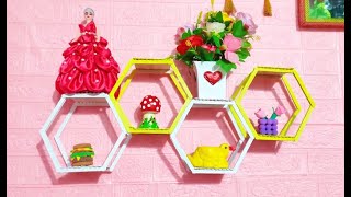 Create AMAZING Wall Shelf with JUST Popsicle Sticks!  #diy #craft @Shahnaz Shah