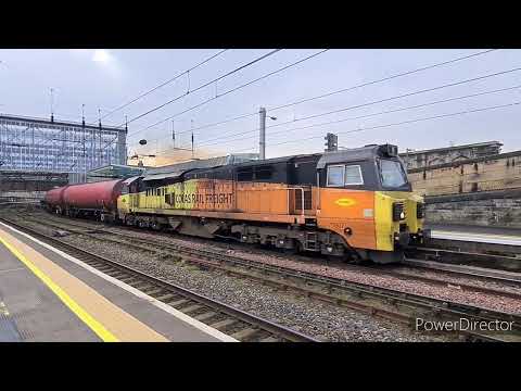 Freight trains at Carlisle - DRS class 66 68 & 88's, Colas 70's 22nd March 2022