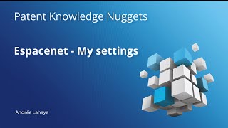 Espacenet – My settings