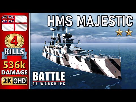 BATTLE OF WARSHIPS ⚓ MAJESTIC : 4 KILLS - 536k DAMAGE 💥