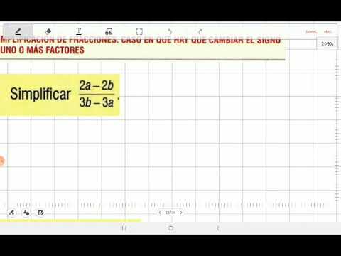 Simplificación de fracciones con cambio de signo