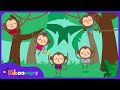 Five Little Monkeys Swinging In A Tree Song The Kiboomers Preschool Songs Nursery Rhymes
