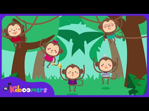 Five Little Monkeys Swinging in a Tree Song for Kids | Fun Songs for Children | Kiboomers