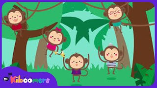 Five Little Monkeys Swinging in a Tree Song for Kids | Fun Songs for Children | Kiboomers