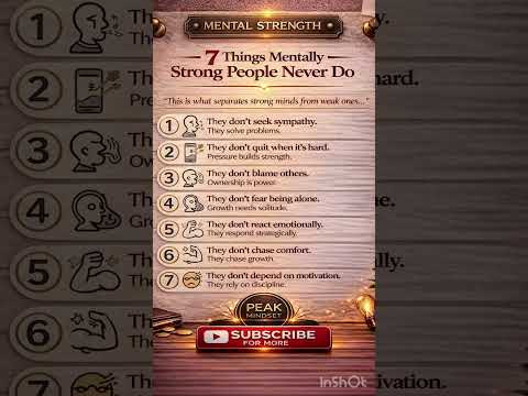7 Things Mentally Strong People Never Do | Build Unbreakable Discipline & Mindset #psychologyfacts