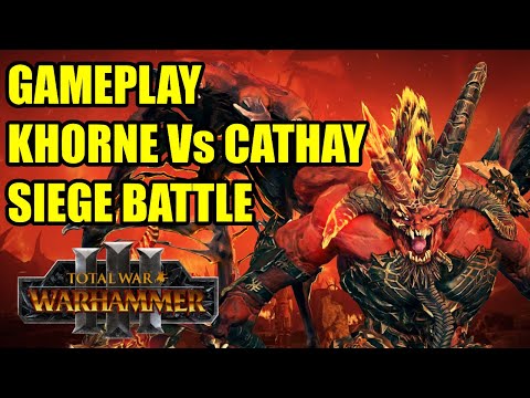 GAMEPLAY - Khorne Vs Cathay - Siege Battle - Total War Warhammer 3
