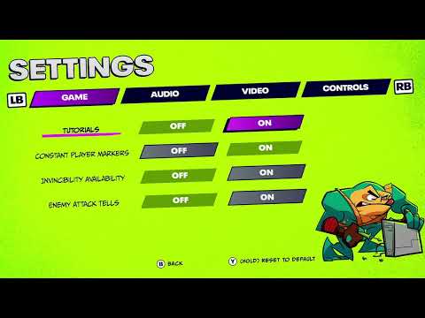 Battletoads HUD during combat showing key indicators spread across corners, used to document readability risk while fighting