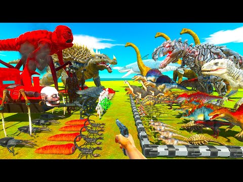 Dinosaurs vs Giant Invertebrates & Reptiles - Animal Revolt Battle Simulator
