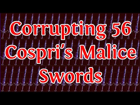 PATH OF EXILE 3.15 - CORRUPTING 56 COSPRI'S MALICE SWORDS - WE HIT BIG?!