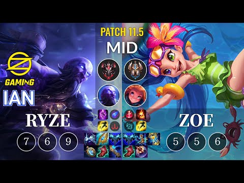 OZ Ian Ryze vs Zoe Mid - KR Patch 11.5