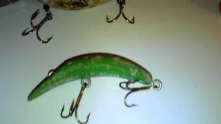 Antique wooden fishing lures.