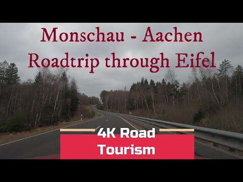 Driving Germany: L12 Monschau - Aachen - 4K drive through the north part of Eifel mountains