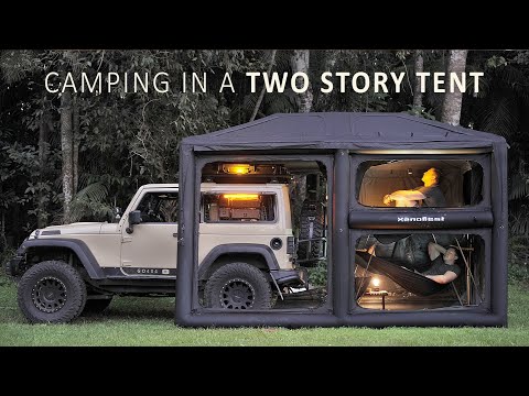 This 2-Story Tent is like a House! SOLO Camping in a Rain Forest