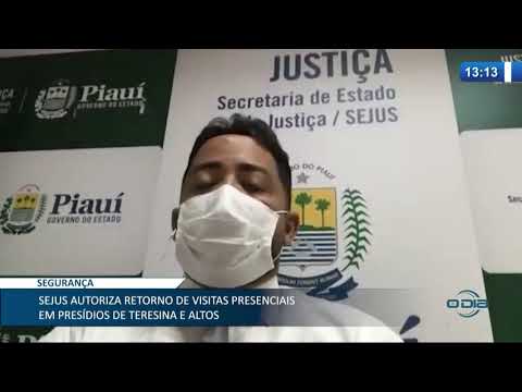 Secretaria de Justiça autoriza visitas presenciais em PresiÌdios de Teresina e Altos 25 09 2020