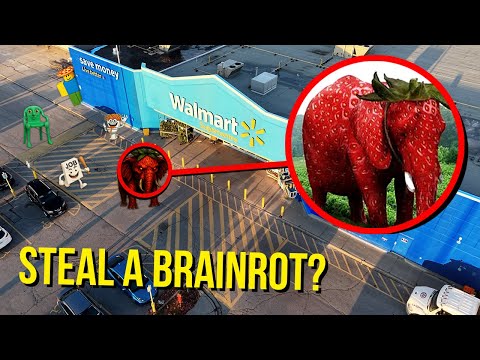 DRONE CATCHES STEAL A BRAINROT AT HAUNTED WALMART!! (WE FOUND THEM)