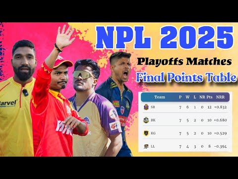 NPL 2025 PLAYOFFS MATCHES SCHEDULE AND  FINAL POINTS TABLE | NEPAL PREMIER LEAGUE SEASON 2 KNOCKOUTS