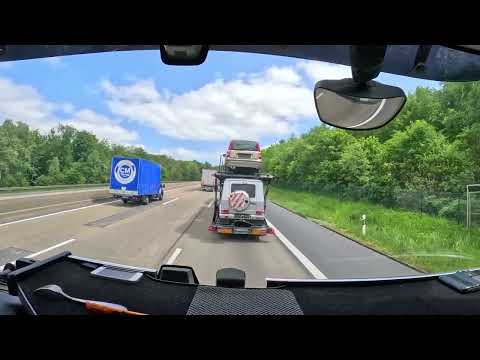 Am Pommer(höchste Stelle A7) Kasseler Berge.Kirchheimer Dreieck(Baustelle) A7-A5. Immer "schön" /-: