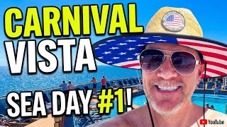 Carnival Vista Sea Day 1: Hot Tubs, Legend of Lido & Dinner