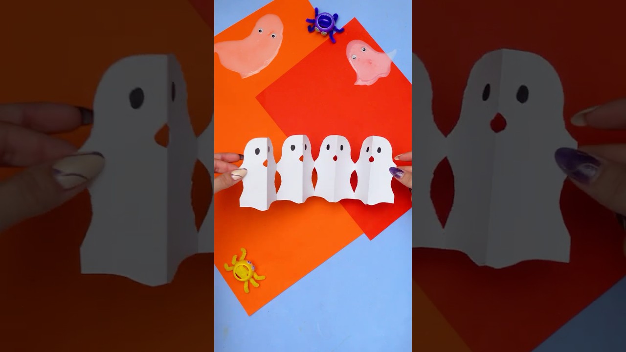 🕸️ Ta-da! This SPOOKY GHOST GARLAND is Super Easy & Cute! 👻 #shorts #diy