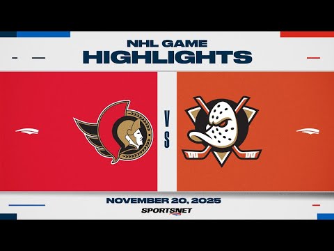 NHL Highlights | Senators vs. Ducks - November 20, 2025