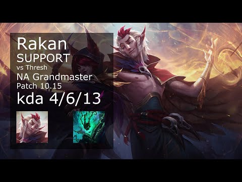 Rakan Support & Kai'Sa vs Thresh & Ashe - NA Grandmaster 4/6/13 Patch 10.15 Gameplay