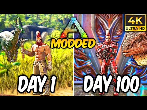 I Spent 100 Days in ARK Modded with New Dinosaurs [Island Edition] [4K Version]