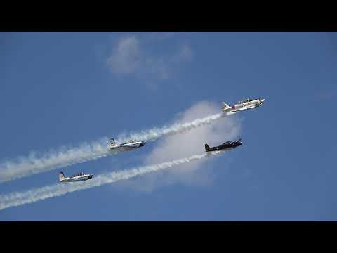 Cincinnati Warbirds Formation Work, T-6, T-34, L-17