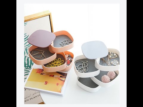 Rectangle plastic rotating jewelry box, for personal