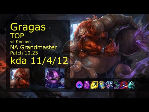 Gragas Top vs Kennen - NA Grandmaster 11/4/12 Patch 10.25 Gameplay