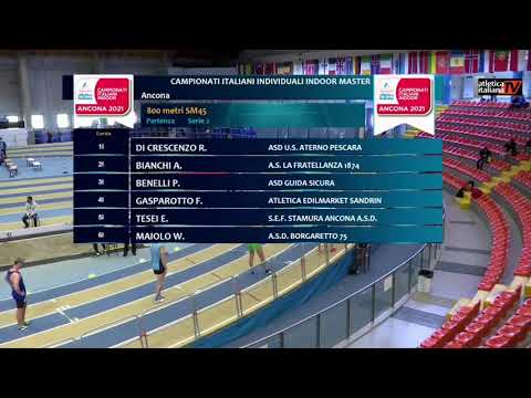 Campionati italiani individuali indoor master 2021.   800 M45