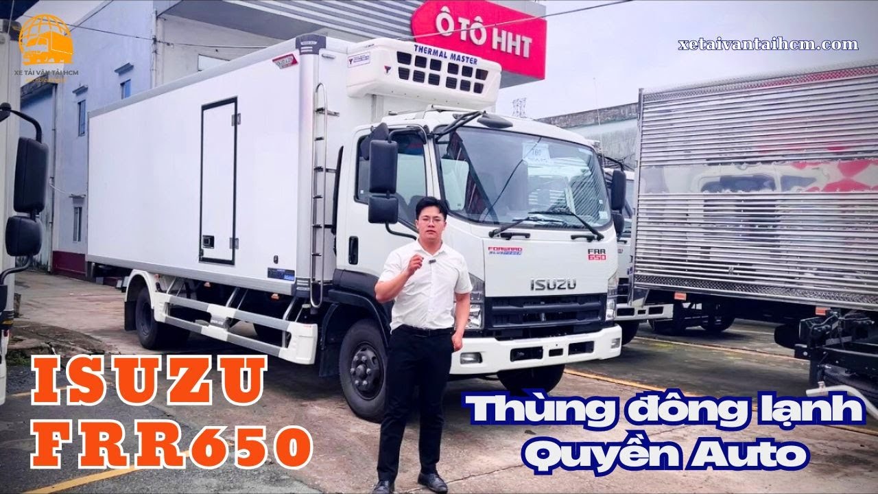 Bàn giao xe tải Isuzu FRR650 thùng bảo ôn Quyền Auto dài 6m7