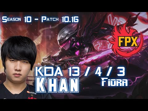 FPX Khan FIORA vs CAMILLE Top - Patch 10.16 KR Ranked