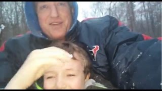 preview picture of video 'Graham & Gordon sledding in Chapel Hill North Carolina on Feb. 24, 2015'