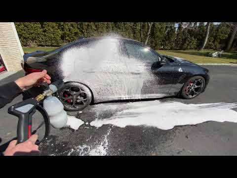 Camco RV Water Filter Before & After Foam Cannon Demo